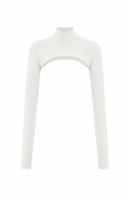 High Neck Shrug - White
