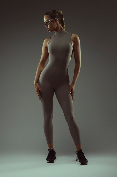 High Neck Jumpsuit - Grey