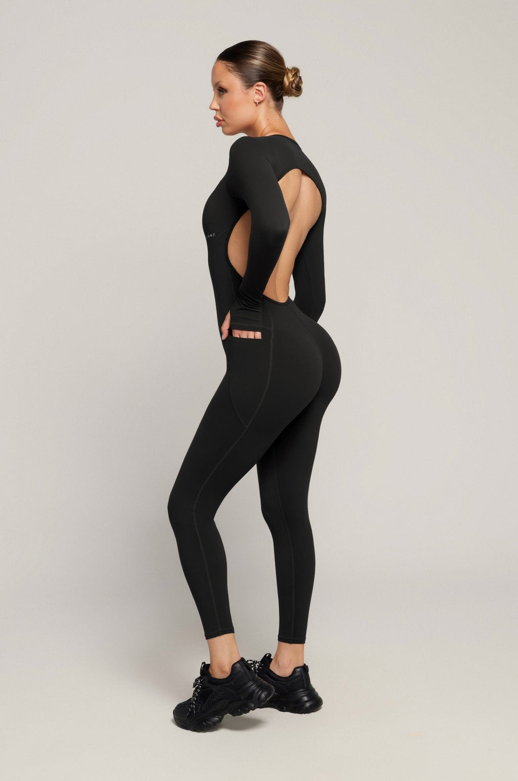 Long Sleeve Jumpsuit - Black